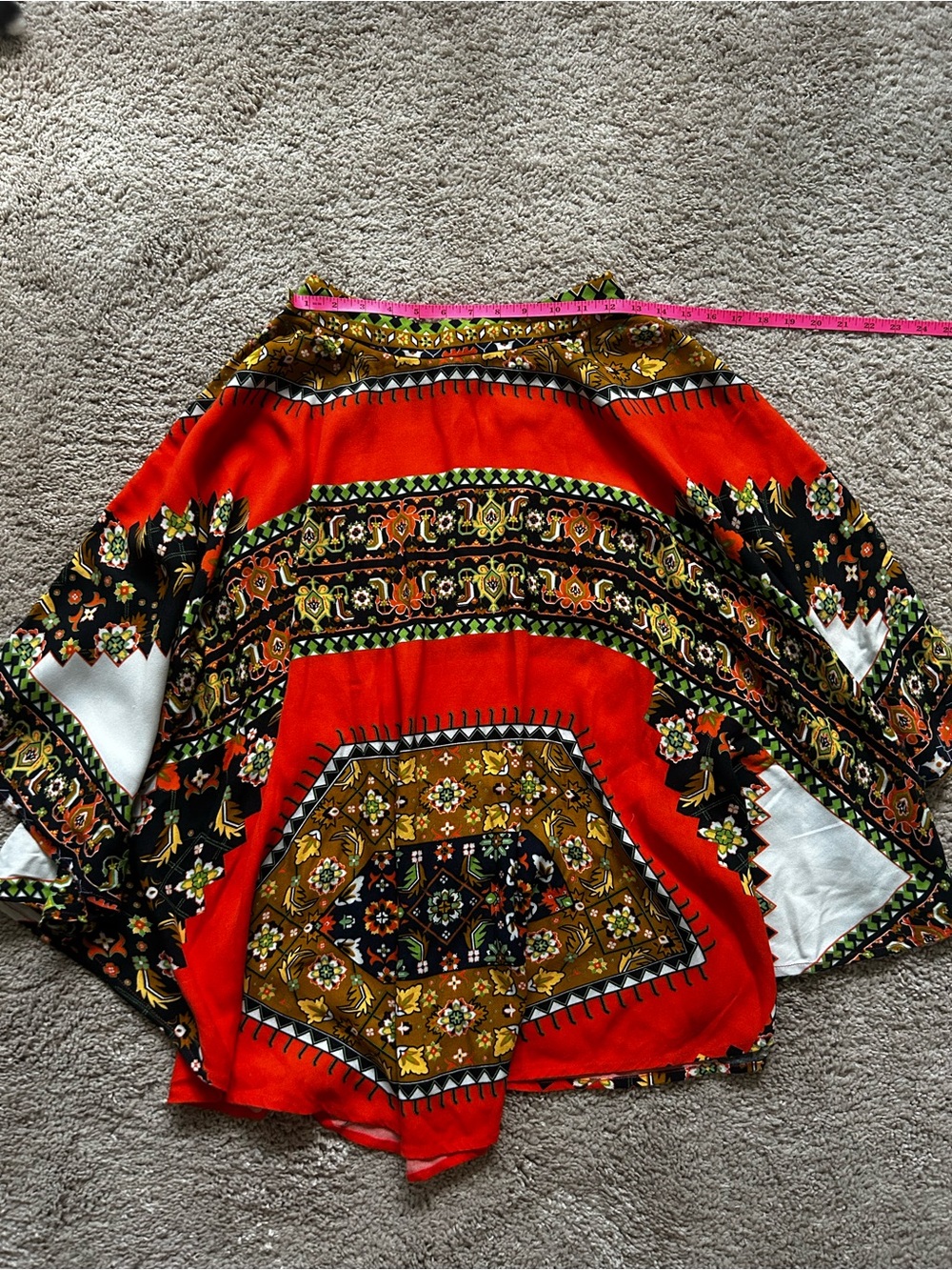 FARM Rio Red Multicolor Asymmetrical Boho Skirt - Picture 3 of 7